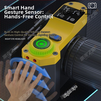 LED galvos žibintu 60W, įkraunamas, naktinei žvejybai - inžineriniai plastikai