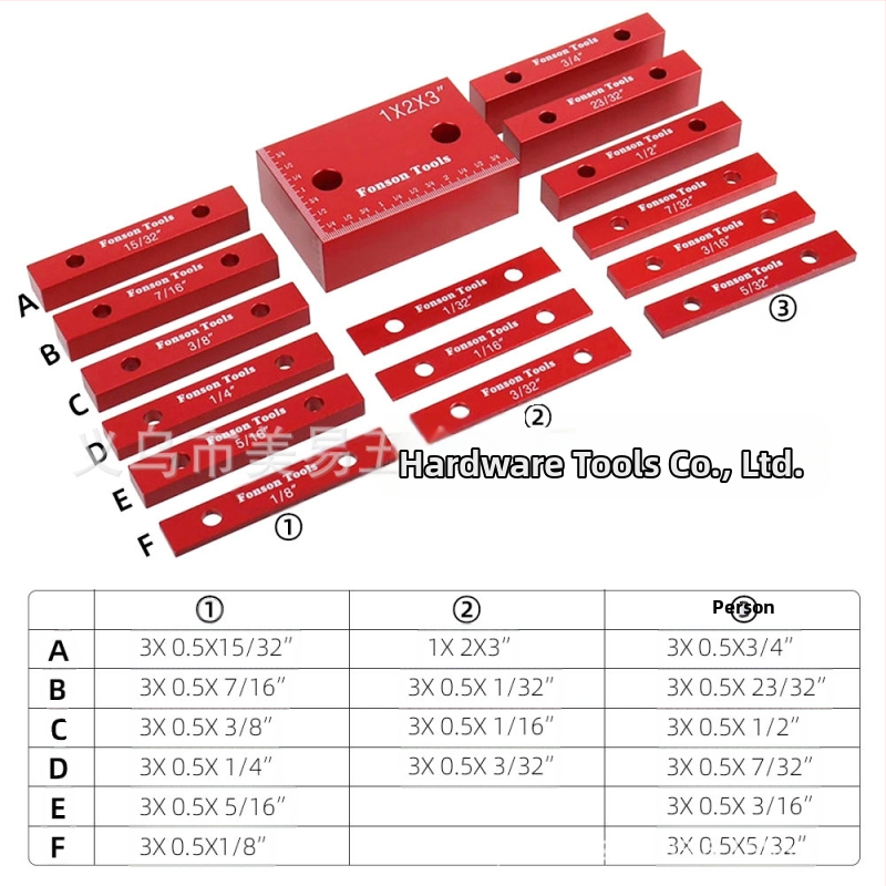 Hliníková sada blokov výškomeru pre stolárstvo — presný montážny tyčový merací nástroj pre frézky a stolové píly