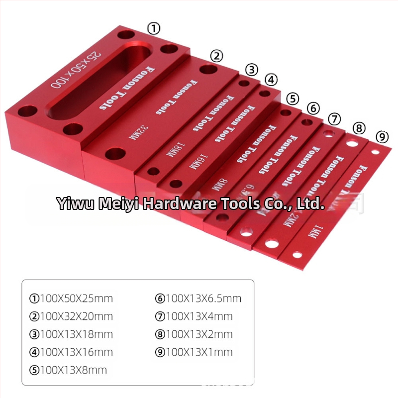 Hliníková sada blokov výškomeru pre stolárstvo — presný montážny tyčový merací nástroj pre frézky a stolové píly