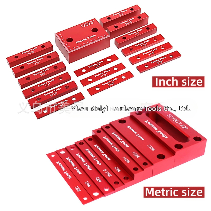 Hliníková sada blokov výškomeru pre stolárstvo — presný montážny tyčový merací nástroj pre frézky a stolové píly