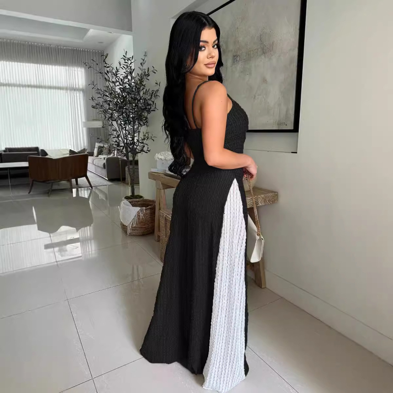 Дамски гащеризон с свободна кройка, полиестер, талия средна, лято 2024, ежедневен стил