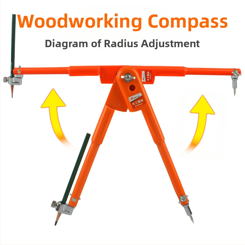 Дърводелски компас и маркиращ измервател; неръждаема стомана; за прецизно маркиране и чертане; тип: калибър