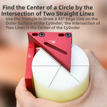 Onkel.J Ξυλουργικός διαγραμμιστής 45° γωνίας, κανόνας χάραξης 90°, κυκλικός κεντρικός δείκτης