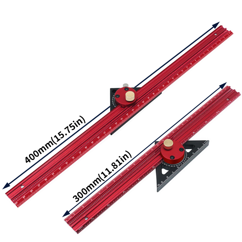 Дърводелски Т‑правило от алуминиева сплав, 360° въртяща се линейка за маркиране и квадратно правило