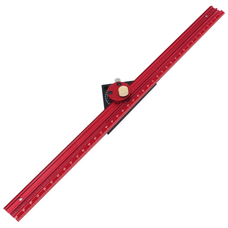 Дърводелски Т‑правило от алуминиева сплав, 360° въртяща се линейка за маркиране и квадратно правило