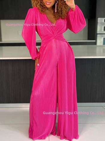 Ολόσωμη φόρμα με πιέτες, μακριά μανίκια, ίσιες παντελόνες, ύφασμα πολυεστέρα-σπάντεξ, street hipster στιλ, Άνοιξη 2025