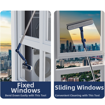 Nerūdijančio plieno dvipusis langų valytuvas ir stiklo skrapas namų naudojimui