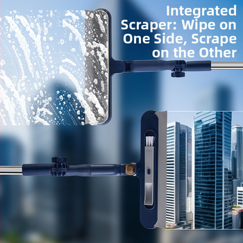 Nerūdijančio plieno dvipusis langų valytuvas ir stiklo skrapas namų naudojimui
