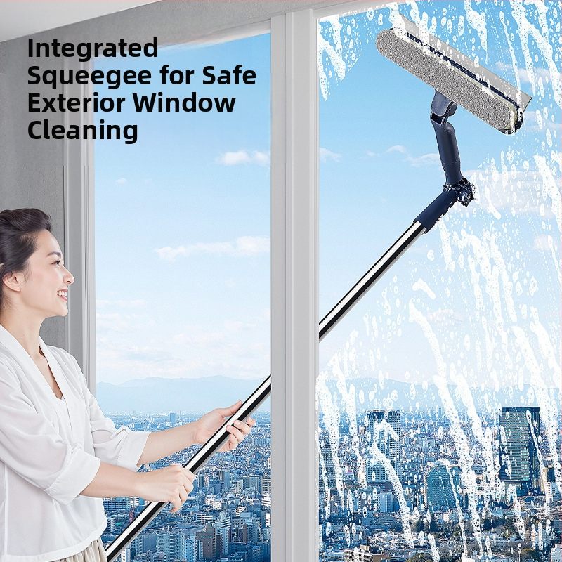 Nerūsējošā tērauda divpusējs logu tīrītājs un stikla skrāpe mājas lietošanai