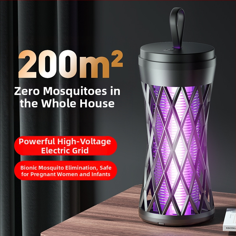 Elektrinis šoko uodų lemputė, įkraunama, LED apšvietimas, ABS korpusas, aliumininė grotelė, įmontuota baterija 1001–1600 mAh, aprėptis iki 10 m²