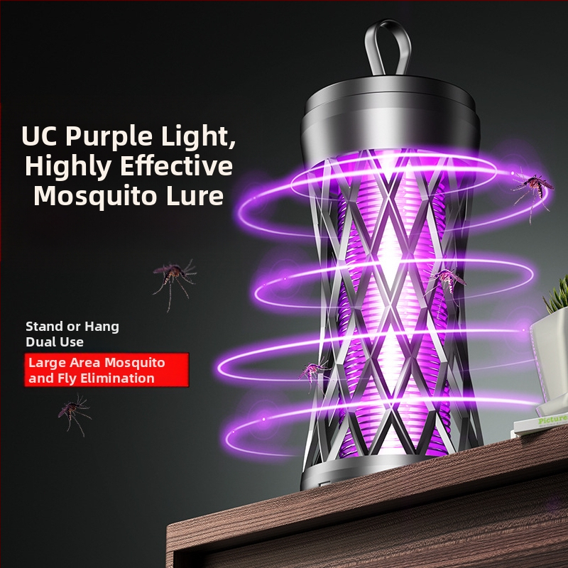 Лампа за комари с електрически удар, презареждаема, LED осветление, ABS корпус и алуминиева мрежа, вградена батерия 1001–1600 mAh, зареждане 1–3 ч, работа 3–6 ч, обхват до 10 м²