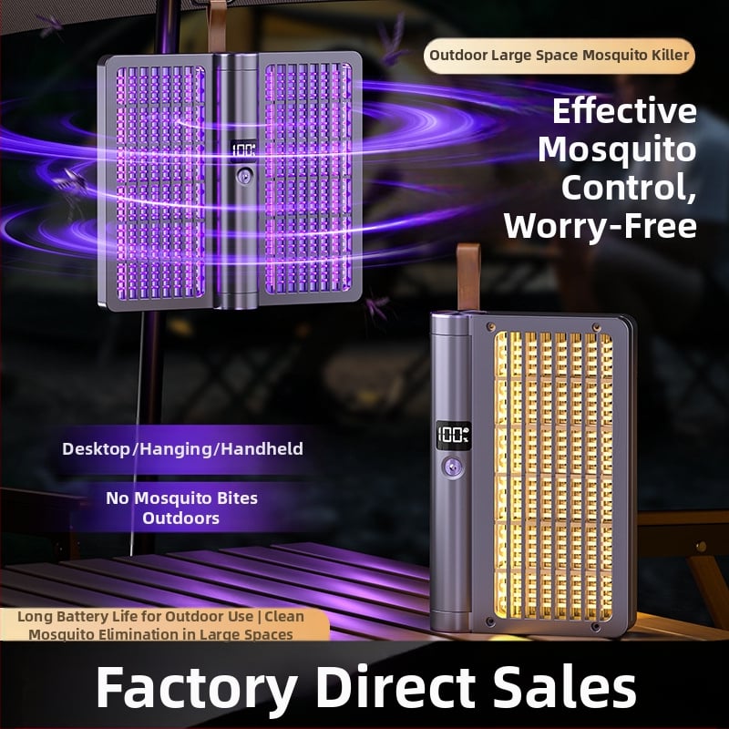 Elektrinė musėms gaudyklė 4-in-1 su 360° sukimo dizainu, sulankstoma, įkraunama, nakties šviesa, dengiamas plotas 11–20 m²