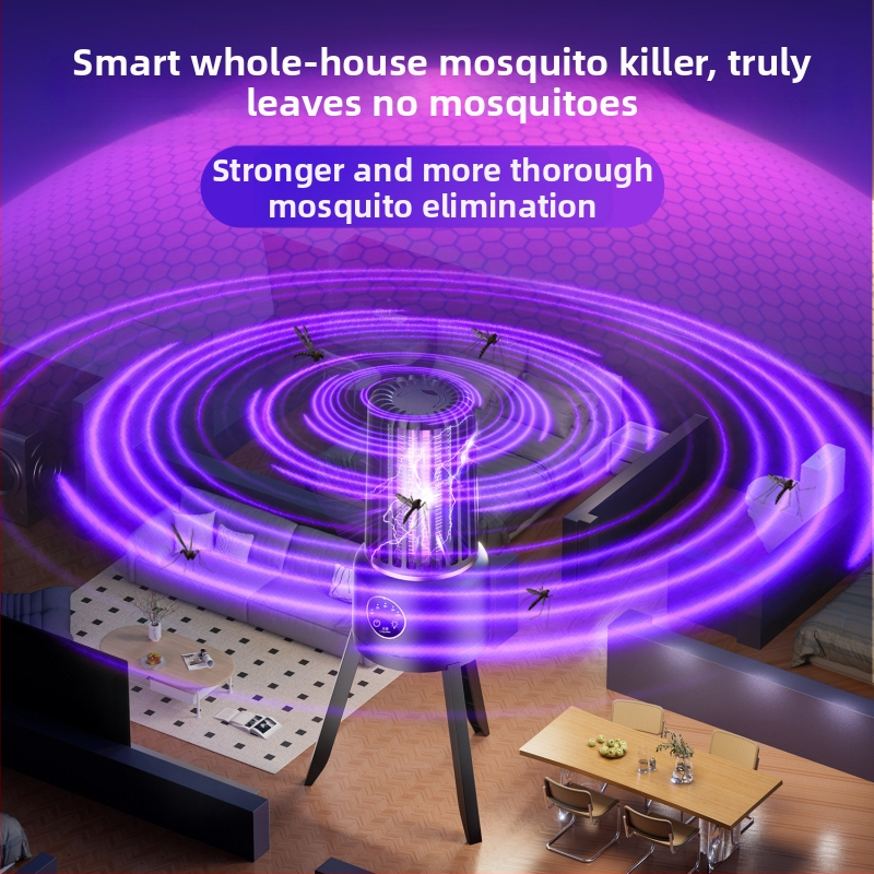 Комарогасителна лампа за вътрешно и външно ползване — LED улов чрез светлинна вълна и електрически удар, вградена батерия 2000–2500mAh, обхват 11–20㎡