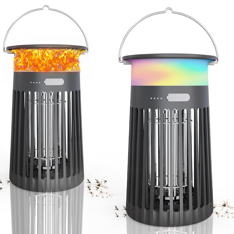 Saules enerģijas uzlādes komaradu iznīcināšanas lampa ar UV gaismu un elektrisko šoku, iekšējai un ārējai lietošanai, modelis SMW-091, 1500 mAh akumulators, darbības laiks 8–12 stundas