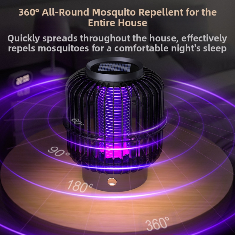 Лампа за комари с електрически удар, стил птича клетка, вградена батерия 1001–1600 mAh, LED осветление, обхват 21–30㎡, зареждане до 1 ч
