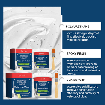 Skaidrūs vandeniui atsparūs klijai vonios plytelėms — nuotėkio atsparumas, namų naudojimui