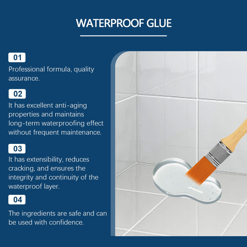 Skaidrūs vandeniui atsparūs klijai vonios plytelėms — nuotėkio atsparumas, namų naudojimui