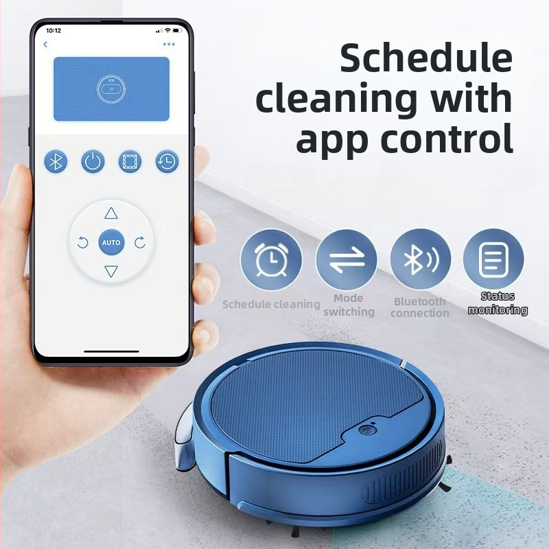 Робот за почистване всичко-в-едно: вакуум, метене и измиване; модел 888, навигация на случаен принцип, 3.7V USB 9W, сила на всмукване под 1000 Pa, обхват 70–90 m², автономия 0–60 мин