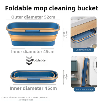 Αναδιπλόμενος κάδος σφουγγαρίστρας για οικιακή χρήση, ράβδος σφουγγαρίστρας από ανοξείδωτο χάλυβα, απορροφητικός και πλένεται