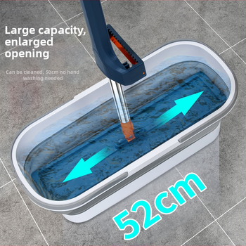 Αναδιπλόμενος κάδος σφουγγαρίστρας για οικιακή χρήση, ράβδος σφουγγαρίστρας από ανοξείδωτο χάλυβα, απορροφητικός και πλένεται