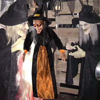 Halloweenre szánt elektromos függő szellem — műanyag anyag, ravasz félelmetes stílus; Termékkategória: elektromos függő szellem; Dekor rekvizitok a helyszínhez