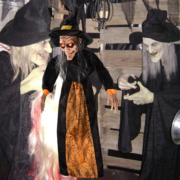 Halloweenre szánt elektromos függő szellem — műanyag anyag, ravasz félelmetes stílus; Termékkategória: elektromos függő szellem; Dekor rekvizitok a helyszínhez