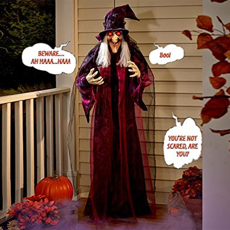 Halloweenre szánt elektromos függő szellem — műanyag anyag, ravasz félelmetes stílus; Termékkategória: elektromos függő szellem; Dekor rekvizitok a helyszínhez