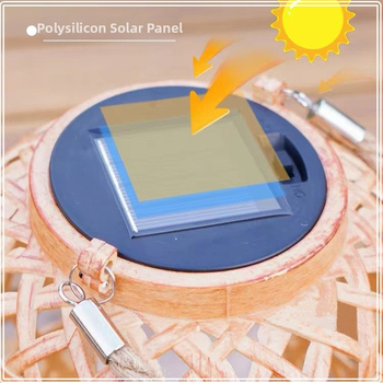 Ηλιακό φανάρι κήπου σε пасторалτικό κινεζικό ρετρό σχέδιο, αντίγραφο μπαμπού, IP55 αδιάβροχο, LED φως, μοντέλο 888, 6–12 ώρες φωτισμού