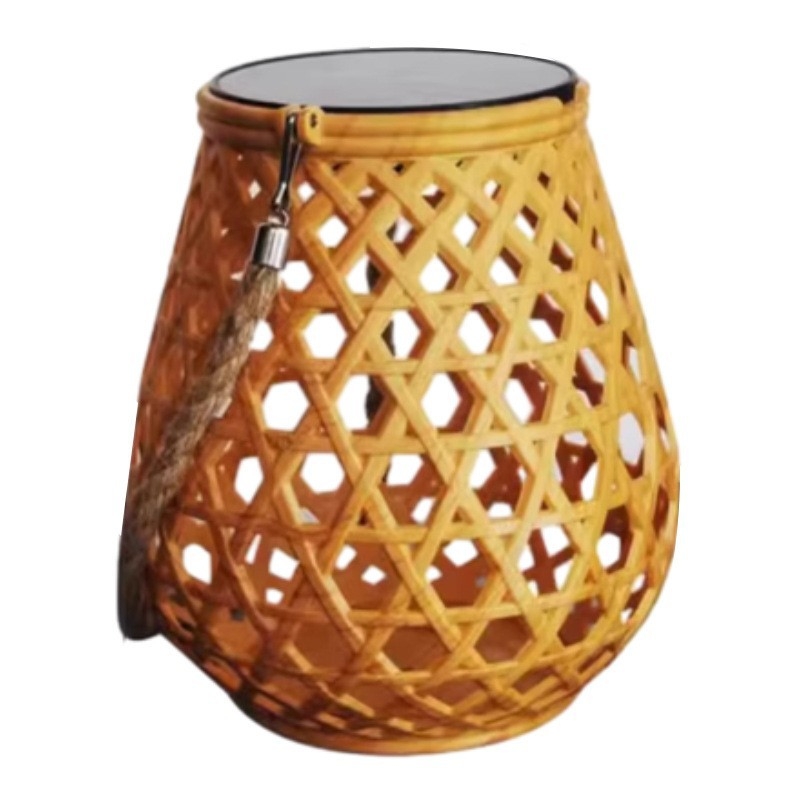 Соларен градински фенер в пасторалния китайски ретро стил, имитация на бамбук, IP55 защита, LED светлина, модел 888, 6–12 часа светене