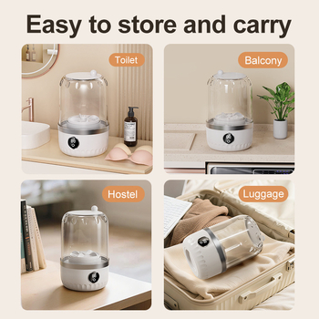 AJ068 — Mini veļasmazgājamā mašīna intīmam apģērbam, USB uzlāde, pārnēsājama un bezvadu uzlāde, pilnībā automātiska, 5V, 15W, 50Hz