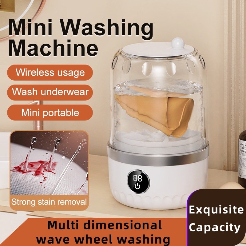 AJ068 — Mini veļasmazgājamā mašīna intīmam apģērbam, USB uzlāde, pārnēsājama un bezvadu uzlāde, pilnībā automātiska, 5V, 15W, 50Hz