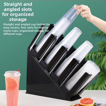 Επιτραπέζιο τετραεπίπεδο πλαστικό ράφι αποθήκευσης ποτηριών — φορητό, ανθεκτικό στη σκόνη και στην υγρασία, χωρίς εγκατάσταση