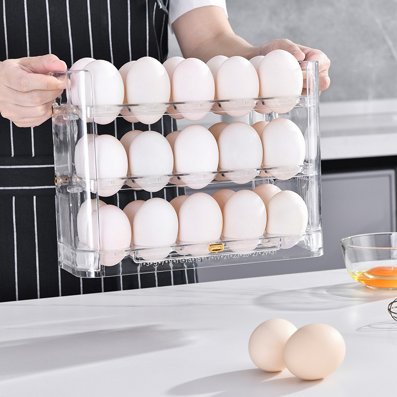 Sānu durvīm olu uzglabāšanas kārba, plastmasas materiāls, pārnēsājama uzglabāšana, mūsdienīgs minimalistiskais stils, zīmols Yipin