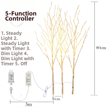 LED φώτα με χαλκό σύρμα – σχέδιο κλάδων δέντρου, 150 LED, IP44, Είσοδος ≤36V, ελεγκτής 5/8 λειτουργιών, διάρκεια ζωής 20000h