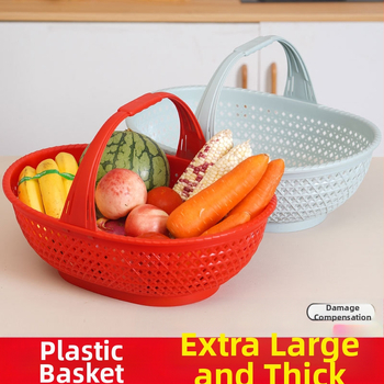 Pirkinių krepšys: plastikinis krepšys su bambuko imitacija, nešiojamas, 10 kg apkrova, drenavimo krepšys