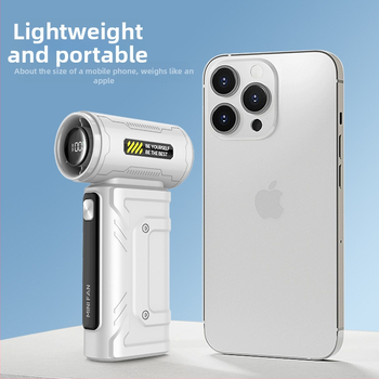 Φορητός ανεμιστήρας με brushless κινητήρα, ενσωματωμένη μπαταρία 6000mAh, USB τροφοδοσία, περίβλημα ABS, 6+ λεπίδες, θόρυβος 60–70 dB