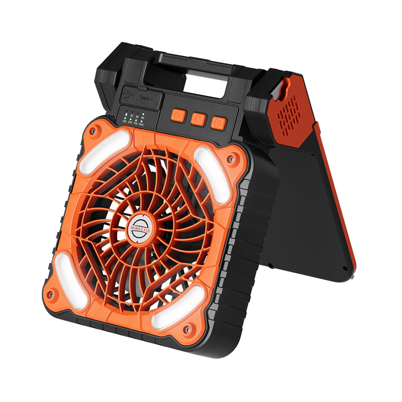 X99 kemperių ventiliatorius su LED apšvietimu — saulės įkrovimas, USB-C įkrovimas, 4 greičiai su laikmačiu