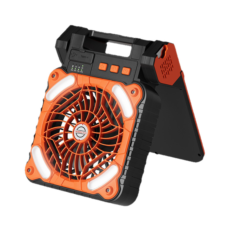 X99 kemperių ventiliatorius su LED apšvietimu — saulės įkrovimas, USB-C įkrovimas, 4 greičiai su laikmačiu