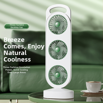 Αυτοφορτιζόμενος επιτραπέζιος ανεμιστήρας USB με ενσωματωμένη μπαταρία 800–1000 mAh, 5 λεπίδες, 3 ταχύτητες, θόρυβος 36–45 dB, περίβλημα ABS
