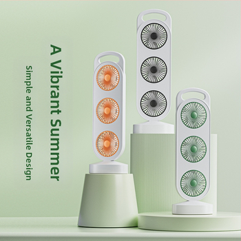 Αυτοφορτιζόμενος επιτραπέζιος ανεμιστήρας USB με ενσωματωμένη μπαταρία 800–1000 mAh, 5 λεπίδες, 3 ταχύτητες, θόρυβος 36–45 dB, περίβλημα ABS