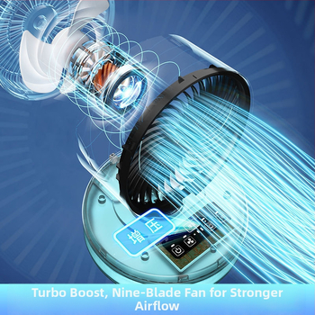 USB stalinis sulankstomas oro cirkuliacijos ventiliatorius, tylus turbinos dizainas, 3 greičiai, 21×21×32 cm