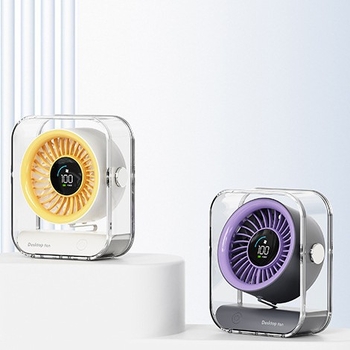 Stalo USB ventiliatorius su įdiegta baterija 4000-6000 mAh, brushless variklis, 6 mentelės, 5 V