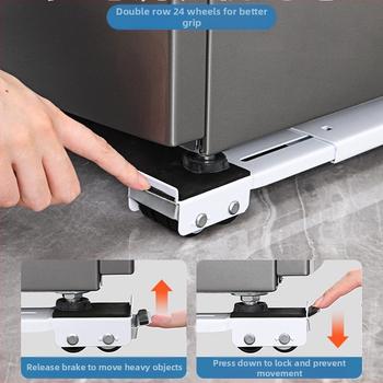 Μεταλλική πολυλειτουργική βάση για πλυντήριο ρούχων με αφαιρούμενο ράφι – φορητή, περιστρεφόμενη, προστασία από σκόνη και υγρασία, τοποθέτηση στο δάπεδο, 1 επίπεδο