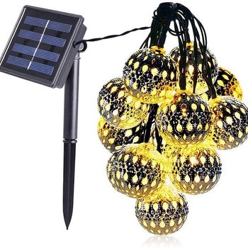 Függő LED-sor lámpa, marokkói golyó alakú fémszféra, modell CL-MLGQ01, 100 lm, 3V, dimmelhető