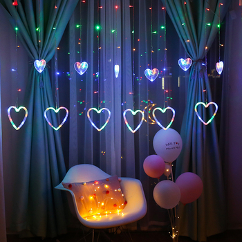 LED κουρτίνα καρδιάς - καρδιοειδές LED string φως, μοντέλο zy-005, ισχύς 0.06W, είσοδος 220V, IP65 αδιάβροχο, έλεγχος με κουμπί