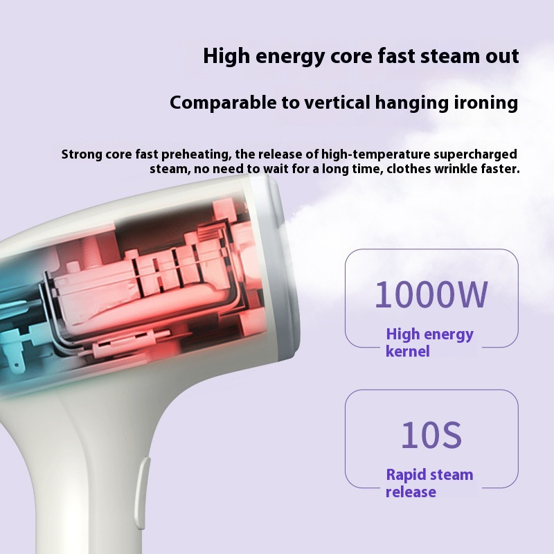 Portatīvs rokas tvaika gludināšanas iekārta drēbēm, 1000W, 111–240V AC, tilpums <0,8 L, mehāniskais režīms, vienfāzes vadība