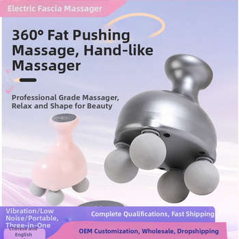 Ručný fascia Gun masér na krk, plecia a celé telo, 4 hlavový elektrický perkusný masér s LCD, 5+ rýchlosti, vstavaná batéria 500–800 mAh, hlučnosť 46–70 dB