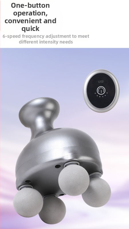 Ručný fascia Gun masér na krk, plecia a celé telo, 4 hlavový elektrický perkusný masér s LCD, 5+ rýchlosti, vstavaná batéria 500–800 mAh, hlučnosť 46–70 dB