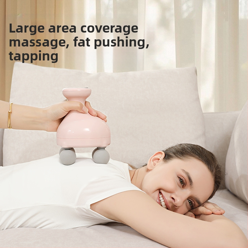 Ръчен Fascia Gun масажор за шия, рамене и цялото тяло, с 4 глави, електрически перкусионен масажор с LCD, 5+ скорости, вградена батерия 500–800 mAh, шум 46–70 dB