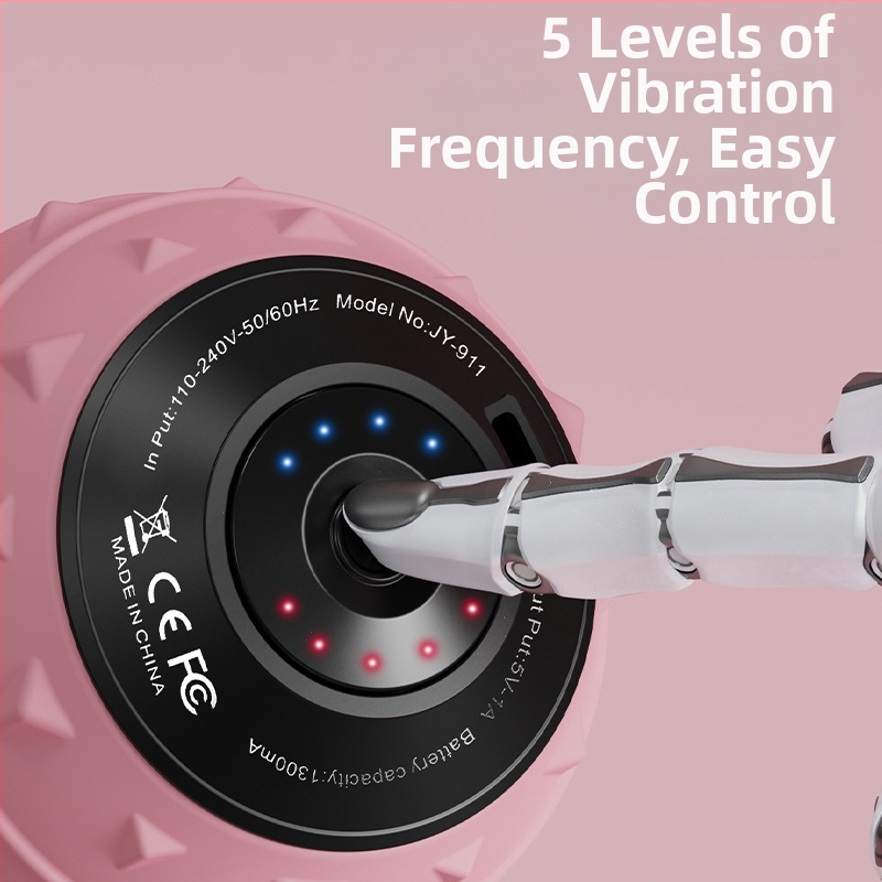 Вибрационна масажна топка за цялото тяло - електрическа фасциална топка за отпускане на мускули, фитнес и йога | ABS + силикагел, USB зареждане, време на работа ~3 ч, CE/ROHS/FCC сертифициран